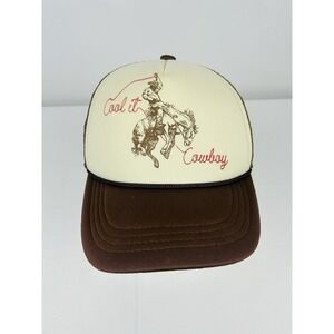Cool it Cowboy Hat Trucker Mesh Snapback Brown